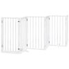vidaXL Hundeport sammenleggbar 12 paneler hvit 600 cm poppeltre