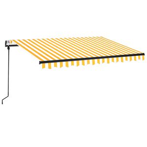 vidaXL Automatisk uttrekkbar markise 350x250 cm gul og hvit