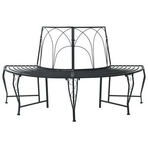 vidaXL Trebens 4-Antall seter 160 x 80 x 89 cm St&aring;l Svart halvrund