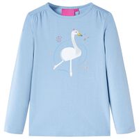 T-skjorte for barn med lange ermer lyseblå 92