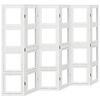 vidaXL Romdeler 6 paneler hvit heltre keisertre