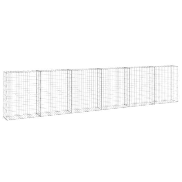 vidaXL Gabion med dekker galvanisert stål 300x30x100 cm