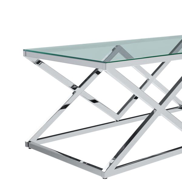 vidaXL Salongbord 120x60x45 cm herdet glass og rustfritt st&aring;l