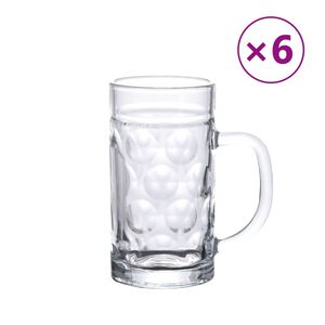 vidaXL &Oslash;lkrus med h&aring;ndtak glass 6 stk 500 ml