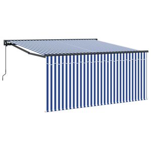vidaXL Uttrekkbar markise Bl&aring; og hvit 300 x 250 cm