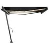 vidaXL Manuell uttrekkbar markise med LED 450x300 cm antrasitt