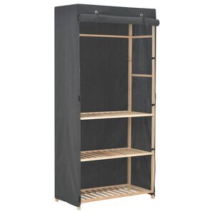 vidaXL Garderobeskap 3 etasjer gr&aring; 79x40x170 cm stoff