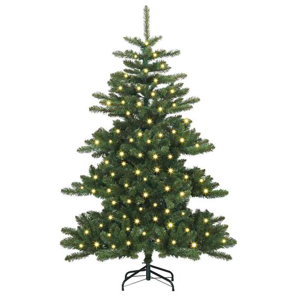 vidaXL Kunstig sammensatt juletre med 150 LED gr&oslash;nn 150 cm PVC og st&aring;l