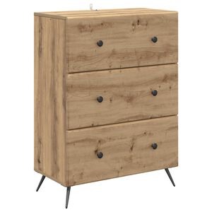 vidaXL Skuffeskap Artisan eik 66 x 34,5 x 90 cm Konstruert tre