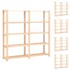 vidaXL Lagringshyller 5 etasjer 5 stk 170x38x170 heltre furu 500kg