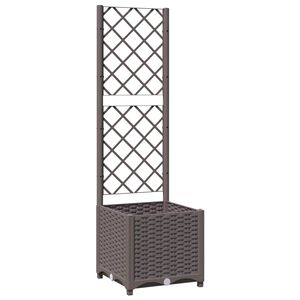 vidaXL Plantekasse med espalier brun 40x40x136 cm PP