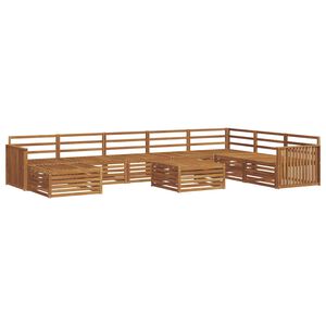 vidaXL Utend&oslash;rs sofa-sett 9 pcs Naturlig Solid akasietre