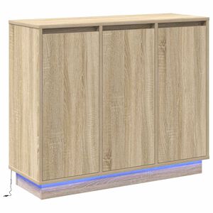 vidaXL LED sideboard Sonoma eik 90 x 32 x 75 cm Konstruert tre