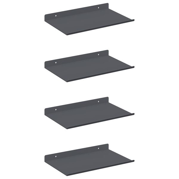 vidaXL Flytende hylle 4 pcs Antrasitt 30 x 18 x 2,5 cm St&aring;l