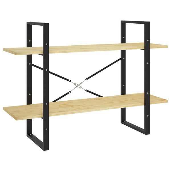 vidaXL Bokhylle 2 nivåer 100x30x70 cm heltre furu