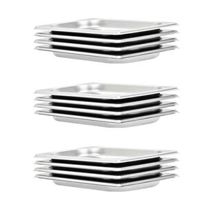 vidaXL Gastronormbeholdere 12 stk GN 1/4 20 mm rustfritt st&aring;l