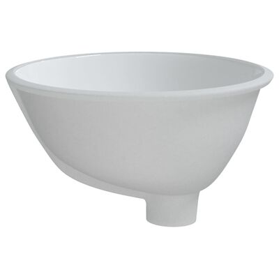 vidaXL Baderomsvask hvit 33x29x16,5 cm oval keramikk