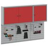 vidaXL Verkt&oslash;yskab og Pegboard Sett 5 pcs R&oslash;d 150 x 20 x 115 cm St&aring;l