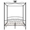 vidaXL Himmelsengeramme svart metall 160x200 cm