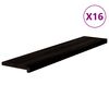vidaXL Trappetrinn 16 stk brunsvart 120x30x2 cm heltre eik
