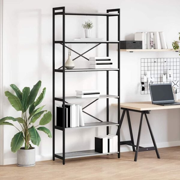 vidaXL Bokhylle Gr&aring; sonoma 40 x 30 x 85 cm Konstruert tre