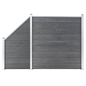 vidaXL Gjerdesett WPC 1 firkantet + 1 slisset 273x186 cm gr&aring;