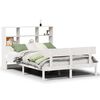 vidaXL Seng med bokhylle uten madrass hvit 160x200 cm heltre furu