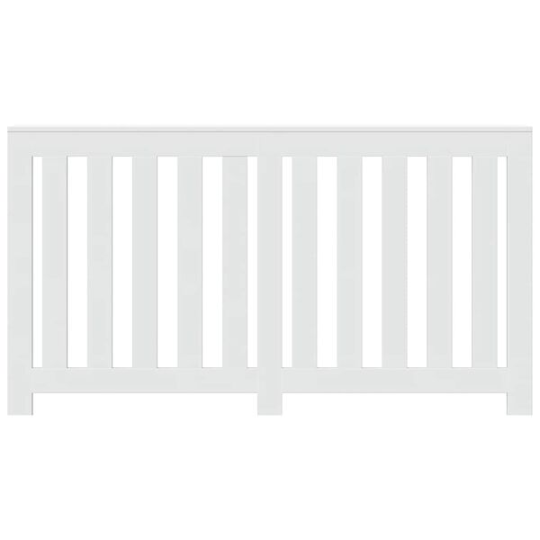 vidaXL Radiatordeksel hvit 149x20x82 cm konstruert tre