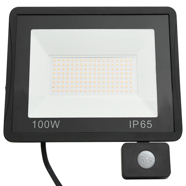 vidaXL LED-flomlys med sensor 100 W varmhvit
