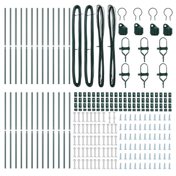 vidaXL Gjerdepåle Annet 26 pcs grønn 3,2 x 3,2 x 210 cm Stål