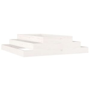 vidaXL Plantekasse hvit 110x110x27 cm heltre furu