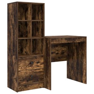 vidaXL Skrivebord R&oslash;kt eik 115,5 x 50 x 127 cm 2 stk.