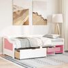 vidaXL Dagseng med 3 skuffer uten madrass IRUN hvit&rosa 90x200 cm