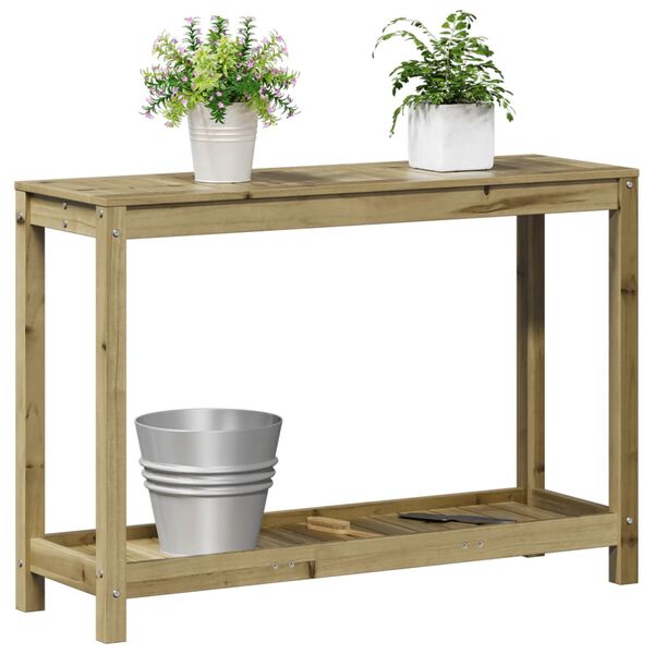 vidaXL Pottebord med hylle 108x35x75 cm heltre furu