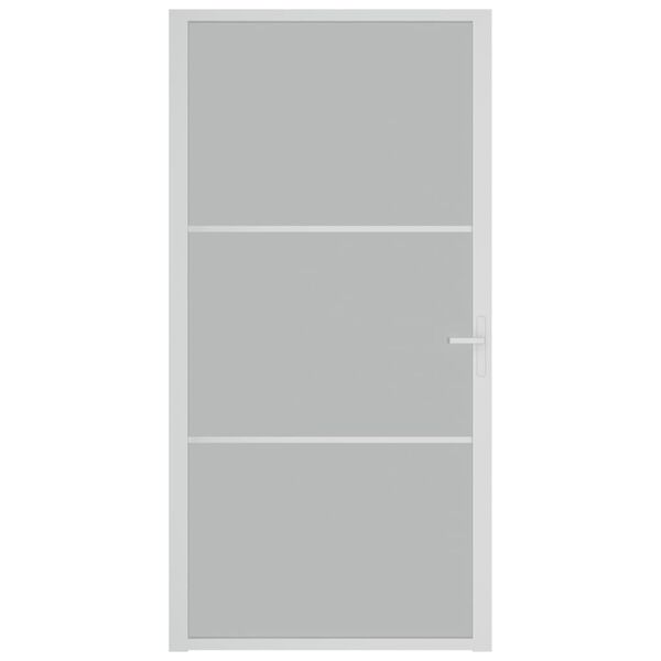 vidaXL Innerdør 102,5x201,5 cm hvit matt glass og aluminium