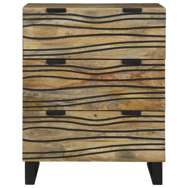 vidaXL Serviesskap med skuff Brun 60 x 33.5 x 75 cm Massivt mangotre