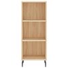 vidaXL Highboard sonoma eik 34,5x34x180 cm konstruert tre