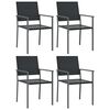 vidaXL Hagestoler 4 stk svart 54x62,5x89 cm polyrotting