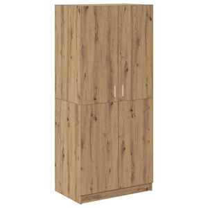 vidaXL Garderobe artisan eik 80x52x180 cm konstruert tre