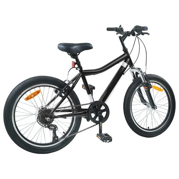 vidaXL Barnesykkel 20 Tommer 6-Speed for 6-11 &aring;r gammel Svart