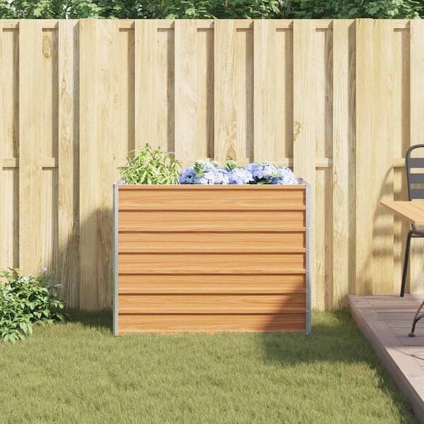 vidaXL Høybed Lys Brun 100 x 40 x 77 cm Galvanisert Stål