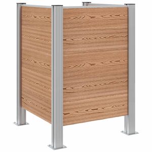 vidaXL Avfallsbingehekk Brun 85 x 85 x 115 cm Aluminium og WPC