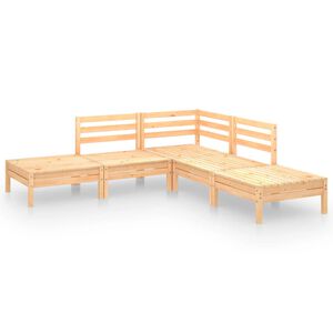 vidaXL Hagesofagruppe 5 deler heltre furu