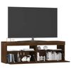 vidaXL TV-benk med LED-lys brun eik 120x35x40 cm