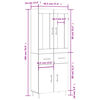 vidaXL Highboard gr&aring; sonoma 69,5x34x180 cm konstruert tre
