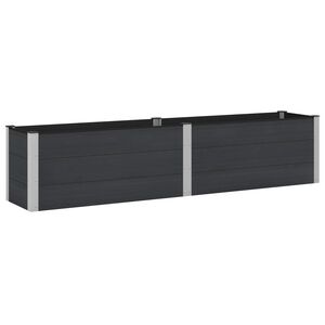 vidaXL H&oslash;ybed Svart 250 x 50 x 54 cm WPC og Aluminium