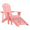 vidaXL Adirondack hagestol med ottoman heltre gran rosa