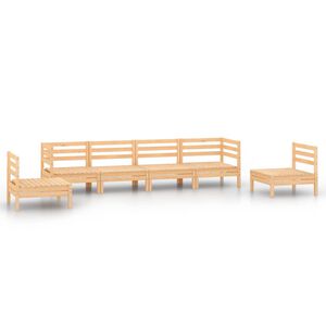 vidaXL Hagesofagruppe 6 deler heltre furu