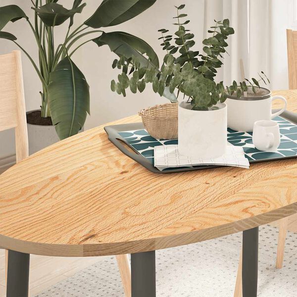 vidaXL Bordplate 120x60x2 cm oval heltre eik