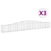 vidaXL Gabionkurver buede 3 stk 400x30x40/60 cm galvanisert jern
